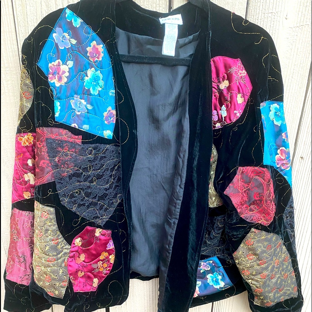 Patchwork Multi-Print Blazer Jacket - image 3